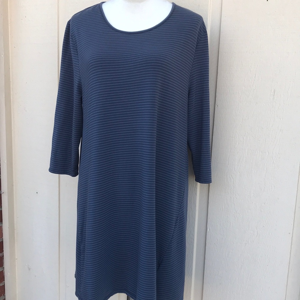 Garnet Hill Blue Striped Dress size XL